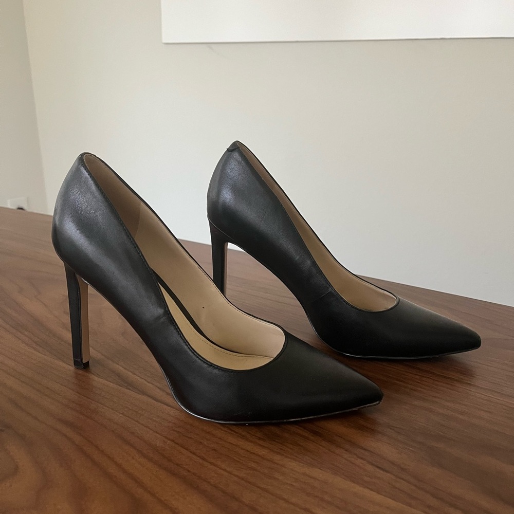 Nine West Leather 3.5” Point Toe Pump.
